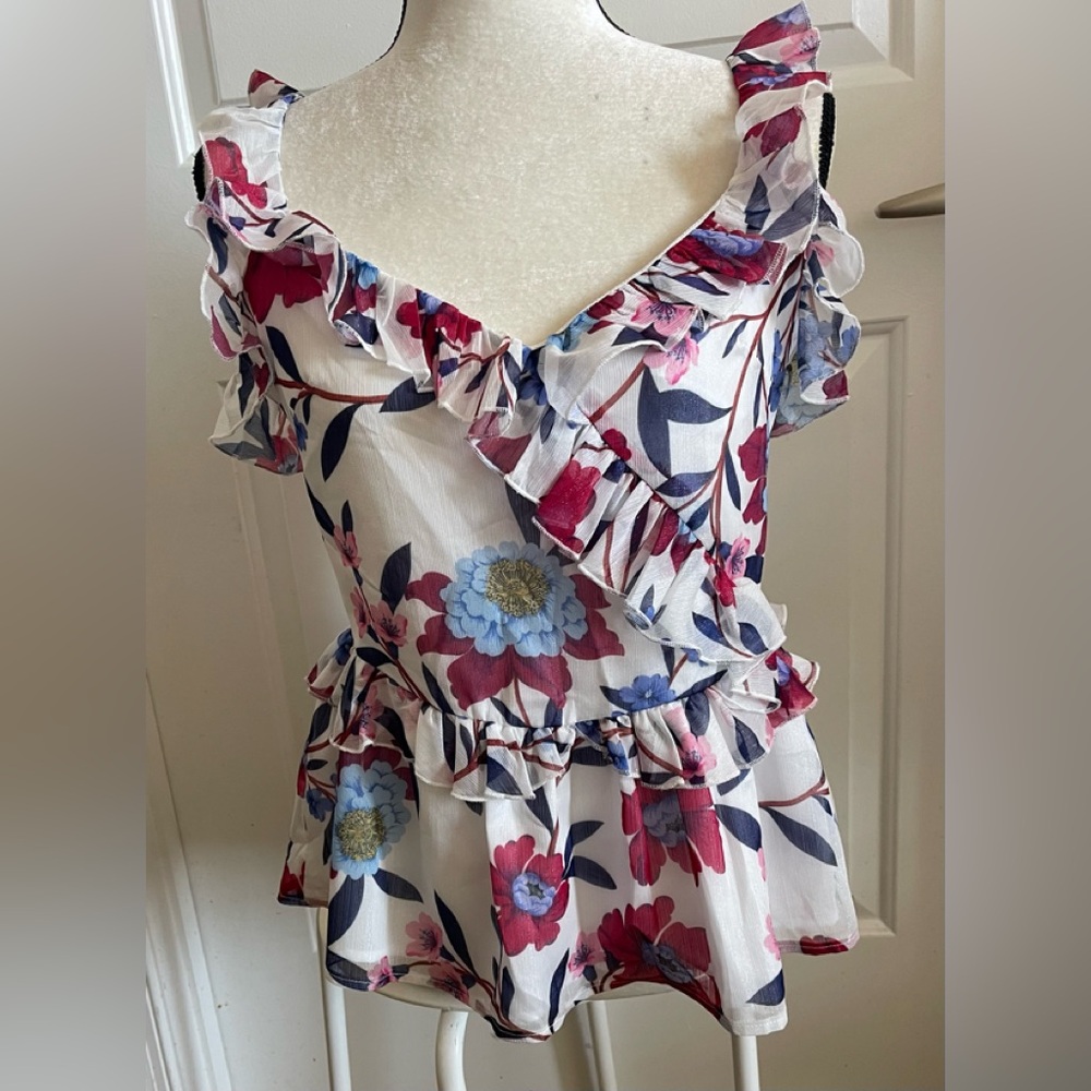 French Connection Aden Bai Lurex Frill Cami Top